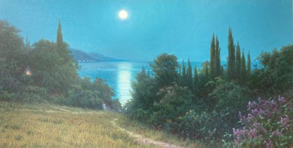 Лунная ночь в Крыму (2022, х.м., 40x80, арт. 105К.1) - 25 500 ₽