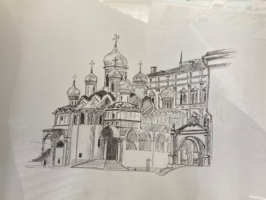 Скетч (эскиз) (год не указан, бумага,линер, 30x40, арт. 26К.020) - 3 000 ₽