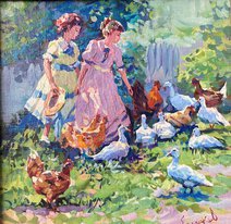 В саду (2016, х.м., 30x30, арт. 90К.03) - 8 500 ₽