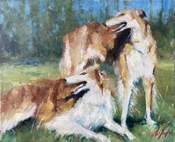 Русские борзые (2026, х.м., 36x43.5, арт. 41к119) - 31 000 ₽