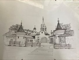 Скетч (эскиз) (год не указан, бумага,линер, 30x40, арт. 26К.011) - 3 000 ₽