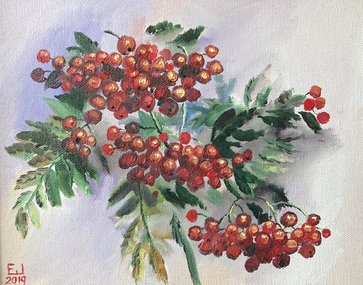 Рябина (2019, х.м., 20x25, арт. 28К.26) - 8 500 ₽