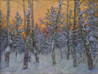 Зимний вечер (2011, х.м., 28x35, арт. 32К.10) - 14 000 ₽