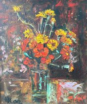 Полевые цветы (год не указан, к.м., 50.5x44, арт. 95К. 2) - 17 000 ₽