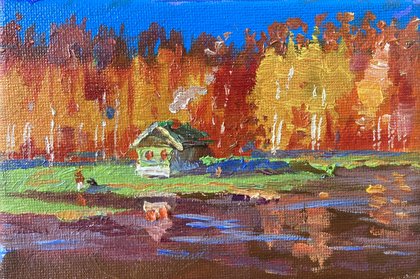 Осень (2024, х.м., 10x15, арт. 50к19) - 3 400 ₽