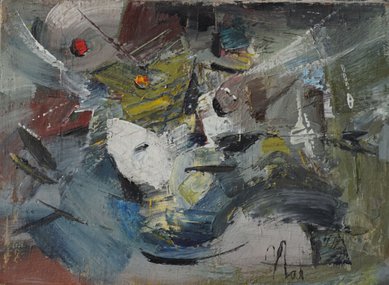 Цветы в голубой вазе (2008, х.м., 45x63, арт. 07К.03) - 17 000 ₽