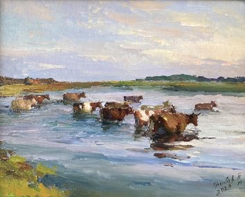 Переправа вброд (2025, х.к.м., 20x25, арт. 86к28) - 26 500 ₽