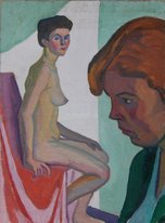 РХУ. Урок. Обнаженная модель. Галя Хвостикова (1962, х.м., 70x50, арт. М01К.38)