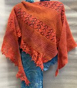 Шаль "Коралл" (2022, пряжа, 160x70, арт. 40пш27) - 3 000 ₽