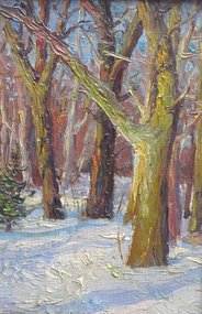 Последний день зимы (1993, х.к.м., 24x18, арт. 35К.54) - 5 100 ₽