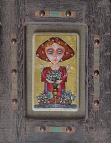 Ангел-хранитель с лилиями (2018, х.см.т., 51x39, арт. 04К.24) - 10 200 ₽