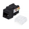 cabeus kj-rj45-cat.5e-90-sw-bk вставка keystone jack rj-45, категория 5e, заделка тип 110, черная, со стяжкой