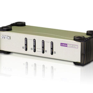 ATEN CS84U-AT Переключатель, электрон., KVM, 1 user PS2/USB+VGA, 4 cpu PS2/USB+VGA, со шнурами PS2/USB 2х1.2+2х1.8м., 2048x1536, настол., исп.стандарт.шнуры, без OSD, некаскад.