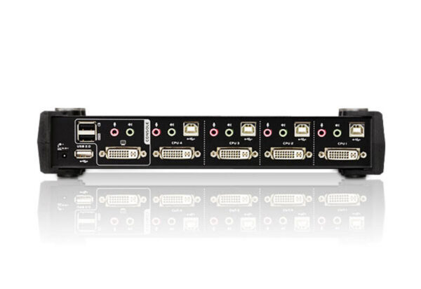 aten cs1784a-at-g переключатель, электрон., kvm+audio+usb 2.0, 1 user usb+dvi, 4 cpu usb+dvi, со шнурами usb 4х1.8м., 2560x1600 60hz dvi-d dual link/2048x1536 dvi-a, настол., исп.стандарт.шнуры, без osd, некаскад., (win2000/xp/vista/mac/linux/sun)