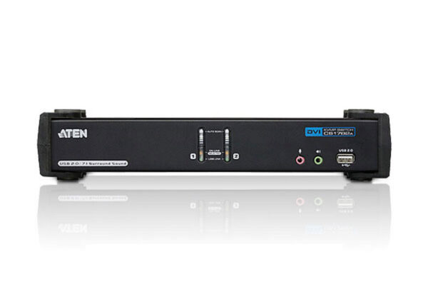 aten cs1782a-at-g переключатель, электрон., kvm+audio+usb 2.0, 1 user usb+dvi, 2 cpu usb+dvi, со шнурами usb 2х1.8м., 2560x1600 60hz dvi-d dual link/2048x1536 dvi-a, настол., исп.стандарт.шнуры, без osd, некаскад., (win2000/xp/vista/mac/linux/sun)