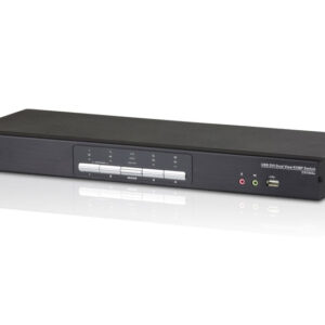 ATEN CS1644A-AT-G Переключатель, электрон., KVM+Audio+USB 2.0, 1 user USB+2xDVI, 4 cpu USB+8xDVI, со шнурами USB/DVI Dual Link 4х1.8м.+DVI Dual Link 4х1.8м., 2560x1600, настол., исп.спец.шнуры, без OSD, некаскад