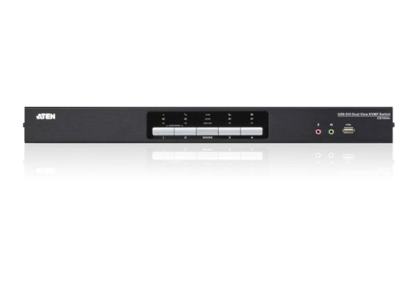 aten cs1644a-at-g переключатель, электрон., kvm+audio+usb 2.0, 1 user usb+2xdvi, 4 cpu usb+8xdvi, со шнурами usb/dvi dual link 4х1.8м.+dvi dual link 4х1.8м., 2560x1600, настол., исп.спец.шнуры, без osd, некаскад