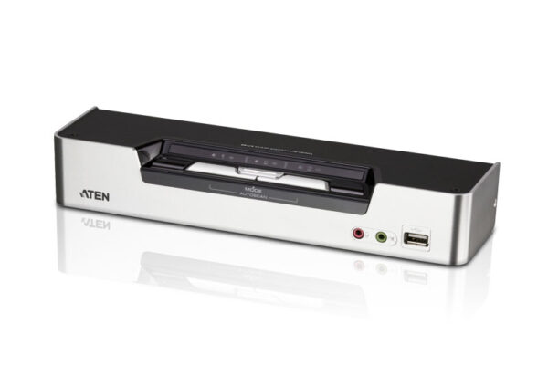 aten cs1642a-at-g переключатель, электрон., kvm+audio+usb 2.0, 1 user usb+2xdvi, 2 cpu usb+4xdvi, со шнурами usb/dvi dual link 2х1.8м.+dvi dual link 2х1.8м., 2560x1600, настол., исп.спец.шнуры, без osd, некаскад