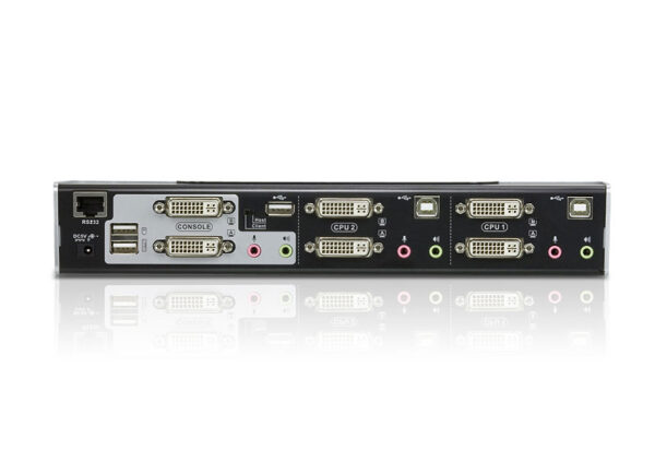 aten cs1642a-at-g переключатель, электрон., kvm+audio+usb 2.0, 1 user usb+2xdvi, 2 cpu usb+4xdvi, со шнурами usb/dvi dual link 2х1.8м.+dvi dual link 2х1.8м., 2560x1600, настол., исп.спец.шнуры, без osd, некаскад