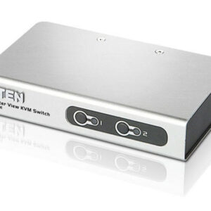 ATEN CS72ECZ-AT Переключатель, электрон., KVM, 1 user PS2+VGA, 2 cpu PS2/USB+VGA, со шнурами PS2 2х1.2м., 2048x1536, настол., исп.спец.шнуры, без OSD, некаскад