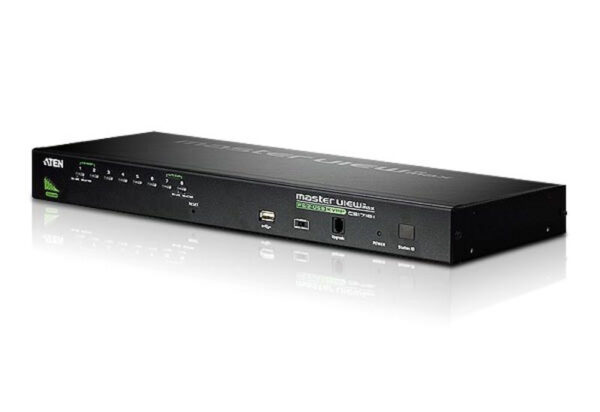 aten cs1708a-at-g переключатель, электрон., kvm, 1 user ps2/usb+vga,, 8 cpu ps2/usb+vga, со шнурами usb 2х1,8м,, 2048x1536, 1u 19", исп,спец,шнуры, osd, каскад 256