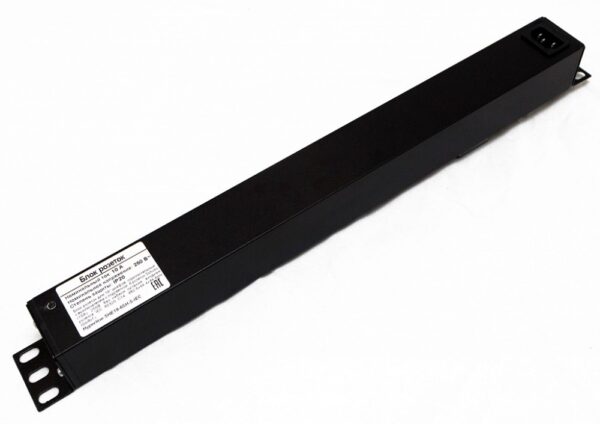 блок розеток для 19" шкафов 10а hyperline she19-6sh-s-iec 6 розеток