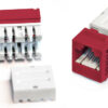 hyperline kjne-8p8c-c5e-90-rd вставка keystone jack rj-45(8p8c), категория 5e, 110 idc, заделка с помощью ne-tool, красная