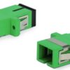 hyperline fa-p11z-sc/sc-n/bk-gn оптический проходной адаптер sc-sc, sm, simplex, корпус пластиковый, зеленый, черные колпачки