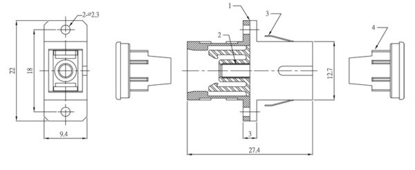 hyperline fa-p11z-sc/sc-n/bk-gn оптический проходной адаптер sc-sc, sm, simplex, корпус пластиковый, зеленый, черные колпачки