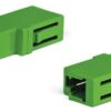 hyperline fa-p00z-lc/lc-n/wh-gn оптический проходной адаптер lc/apc-lc/apc, sm, simplex, корпус пластиковый, зеленый, белые колпачки