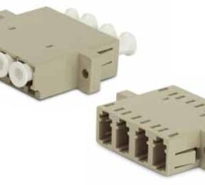 Hyperline FA-P11Z-QLC/QLC-N/WH-BG Оптический проходной адаптер LC-LC, MM, quadro, 4 волокна, корпус пластиковый, бежевый, белые колпачки