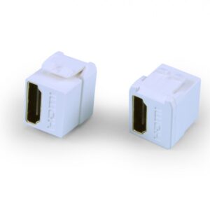Hyperline KJ1-HDMI-AS18-WH Вставка формата Keystone Jack с проходным адаптером HDMI (Type A), short body (18.2 мм), ROHS, белая