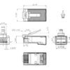 hyperline plez-8p8c-u-c6-sh-100 разъем легкой оконцовки rj-45 (8p8c) под витую пару, категория 6 (50 µ"/ 50 микродюймов), экранированный, универсальный (для одножильного и многожильного кабеля) (100 шт.)