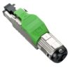 hyperline plue-8p8c-s-c6a-sh-gn разъем полевой оконцовки rj-45 (8p8c) под витую пару, для одножильного кабеля, toolless, категория 6a, экранированный, накручивающийся хвостовик, зеленый, idc