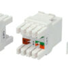 hyperline kj8-8p8c-c6-180-wh вставка keystone jack rj-45(8p8c), категория 6, тип 180 градусов, белая