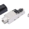 hyperline plud-8p8c-s-c6a-sh разъем полевой оконцовки rj-45 (8p8c) под витую пару, для одножильного кабеля, toolless, категория 6a, экранированный, накручивающийся хвостовик, idc