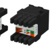 hyperline kj8-8p8c-c6-180-bk вставка keystone jack rj-45(8p8c), категория 6, тип 180 градусов, черная