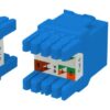 hyperline kj8-8p8c-c6-180-bl вставка keystone jack rj-45(8p8c), категория 6, тип 180 градусов, синяя