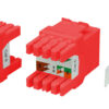 hyperline kj8-8p8c-c6-180-rd вставка keystone jack rj-45(8p8c), категория 6, тип 180 градусов, красная