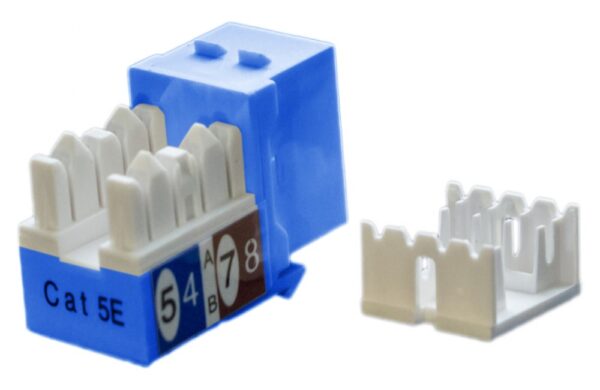 hyperline kj9-8p8c-c5e-90-bl вставка keystone jack rj-45(8p8c), категория 5e, синяя