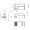 hyperline plez-8p8c-ua-c6-100 разъем легкой оконцовки rj-45 (8p8c) под витую пару, язычек arch, категория 6 (50 µ"/ 50 микродюймов), универсальный (для одножильного и многожильного кабеля) (100 шт.)