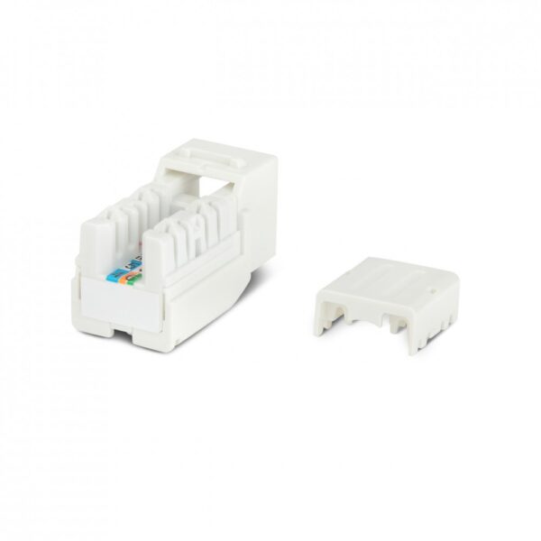 hyperline kjne-8p8c-c5e-90-wh вставка keystone jack rj-45(8p8c), категория 5e, 110 idc, заделка с помощью ne-tool, белая