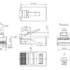 hyperline plug-10p10c-u-06-10 разъем rj-50(10p10c), универсальный (для одножильного и многожильного кабеля), для круглого кабеля, напыление 6µ"/ 6 микродюймов (10 шт)