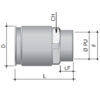 dkc / дкс 6112-a20 муфта труба-коробка с внутренней резьбой, ф20мм, ip66/ip67, м20х1,5, никелированная латунь
