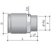 dkc / дкс 6112-40xx муфта труба-коробка с внутренней резьбой, ф40мм, ip66/ip67, м40х1,5, нержавеющая сталь aisi 316l