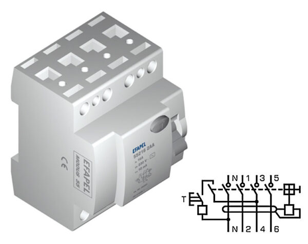 efapel 55240 4dc узо rccb, 4p-300mа-ас-40а