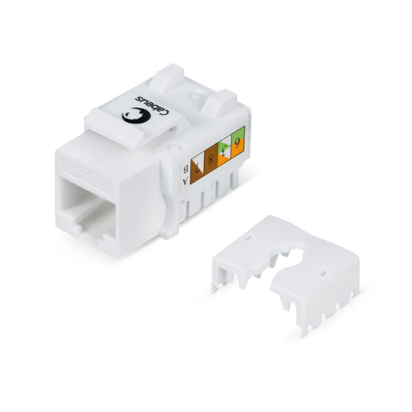 cabeus kj-rj45-cat.5e-90 вставка keystone jack rj-45, категория 5e, заделка тип 110, белая