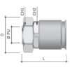 dkc / дкс 6117-16n муфта жесткая, гладкая труба - металлорукав, ф16мм-ф15мм, ip66/ip67, никелированная латунь