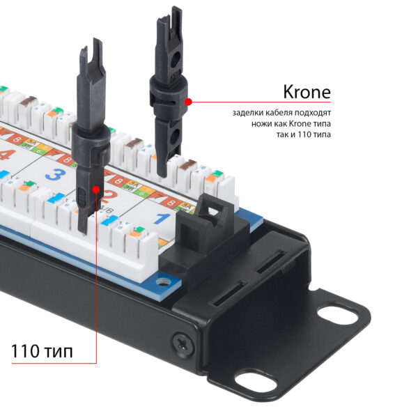 патч-панель cabeus 19" pl-24-cat.6a-dual 1u 24 порта