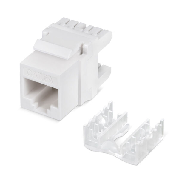 cabeus kj-rj45-cat.6a-180 degree вставка keystone jack rj-45(8p8c), 180 градусов, категория 6a, dual idc (110&krone type), белая